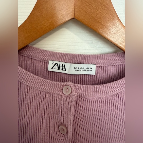 Zara Mauve Ribbed Knit Top - Picture 3 of 4